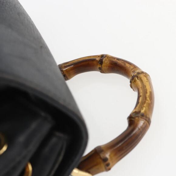 GUCCI Bamboo Backpack Leather Black Gold 003 1956 0030 Auth ka1325 main image 15